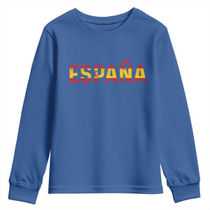 Spain Spanish Flag Espana Pride Youth Sweatshirt TS14 Royal Blue Print Your Wear