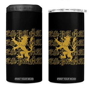 Spain Espana Heraldic Lion Pride 4 in 1 Can Cooler Tumbler TS14 One Size: 16 oz Black Print Your Wear