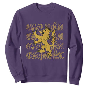Spain Espana Heraldic Lion Pride Sweatshirt TS14 Purple Print Your Wear