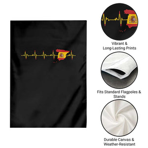 Spain Heartbeat EKG Espana Spanish Flag Map Garden Flag TS14 Print Your Wear