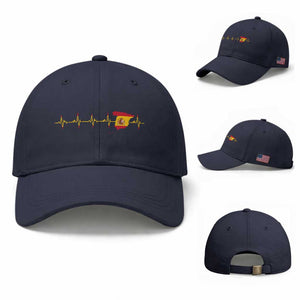 Spain Heartbeat EKG Espana Spanish Flag Map Baseball Cap TS14 Baseball Cap Universal Fit Navy Print Your Wear