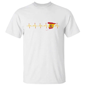 Spain Heartbeat EKG Espana Spanish Flag Map T Shirt TS14 White Print Your Wear