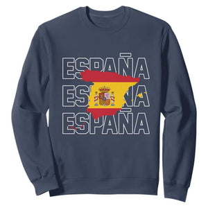 Espana Spain Map Pride Spanish Flag Sweatshirt TS14 Navy Print Your Wear