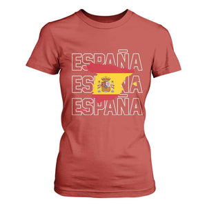Espana Spain Map Pride Spanish Flag T Shirt For Women TS14 Red Print Your Wear