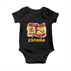 Spain Espana Soccer Football Fan Spanish Flag Baby Onesie TS14 Black Print Your Wear