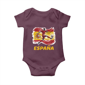 Spain Espana Soccer Football Fan Spanish Flag Baby Onesie TS14 Maroon Print Your Wear