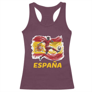 Spain Espana Soccer Football Fan Spanish Flag Racerback Tank Top TS14 Maroon Print Your Wear