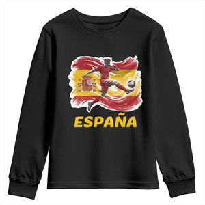Spain Espana Soccer Football Fan Spanish Flag Youth Sweatshirt TS14 Black Print Your Wear