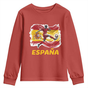 Spain Espana Soccer Football Fan Spanish Flag Youth Sweatshirt TS14 Red Print Your Wear