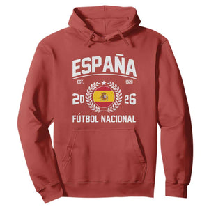 Spain 2026 Soccer Football Fan Spanish Flag Hoodie TS14 Red Print Your Wear