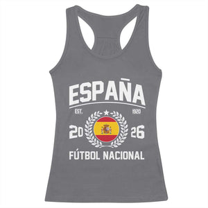 Spain 2026 Soccer Football Fan Spanish Flag Racerback Tank Top TS14 Charcoal Print Your Wear