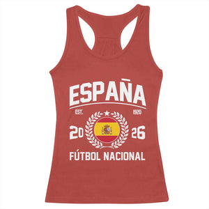 Spain 2026 Soccer Football Fan Spanish Flag Racerback Tank Top TS14 Red Print Your Wear