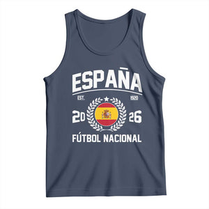 Spain 2026 Soccer Football Fan Spanish Flag Tank Top TS14 Navy Print Your Wear
