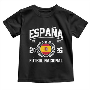 Spain 2026 Soccer Football Fan Spanish Flag Toddler T Shirt TS14 Black Print Your Wear
