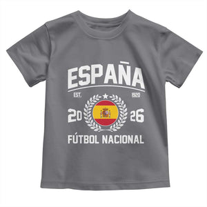 Spain 2026 Soccer Football Fan Spanish Flag Toddler T Shirt TS14 Charcoal Print Your Wear