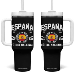 Spain 2026 Soccer Football Fan Spanish Flag Tumbler With Handle TS14 One Size: 40 oz Black Print Your Wear