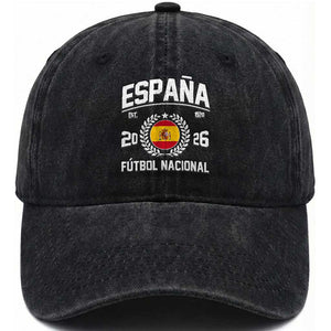 Spain 2026 Soccer Football Fan Spanish Flag Washed Cotton Baseball Cap TS14 Print Your Wear