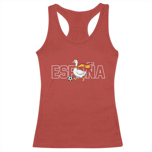 Espana Spain Soccer Football Racerback Tank Top Silly Goose Spanish Flag Fan Supporter TS14 Red Print Your Wear