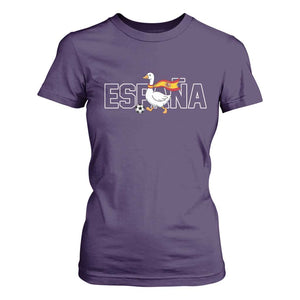Espana Spain Soccer Football T Shirt For Women Silly Goose Spanish Flag Fan Supporter TS14 Purple Print Your Wear
