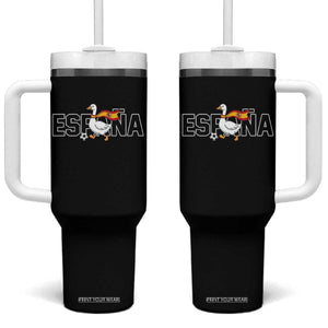 Espana Spain Soccer Football Tumbler With Handle Silly Goose Spanish Flag Fan Supporter TS14 One Size: 40 oz Black Print Your Wear