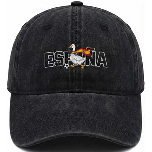 Espana Spain Soccer Football Washed Cotton Baseball Cap Silly Goose Spanish Flag Fan Supporter TS14 Print Your Wear