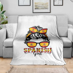 Espana Spain Messy Bun Girl Spanish Flag Throw Blanket TS14 Print Your Wear