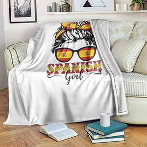 Espana Spain Messy Bun Girl Spanish Flag Throw Blanket TS14 Print Your Wear