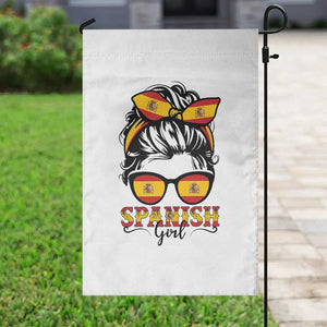 Espana Spain Messy Bun Girl Spanish Flag Garden Flag TS14 Print Your Wear