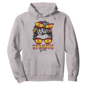 Espana Spain Messy Bun Girl Spanish Flag Hoodie TS14 Ice Gray Print Your Wear