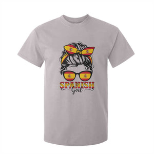 Espana Spain Messy Bun Girl Spanish Flag T Shirt For Kid TS14 Ice Gray Print Your Wear