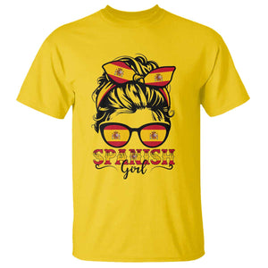 Espana Spain Messy Bun Girl Spanish Flag T Shirt TS14 Daisy Print Your Wear