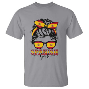 Espana Spain Messy Bun Girl Spanish Flag T Shirt TS14 Sport Gray Print Your Wear