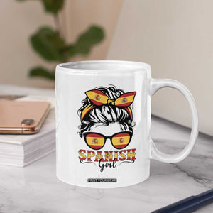 Espana Spain Messy Bun Girl Spanish Flag Coffee Mug TS14 Print Your Wear