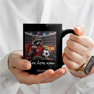Espana Spain Soccer Football Fan Spanish Flag Coffee Mug Funny Raccoon I Live Here Now TS14 Print Your Wear