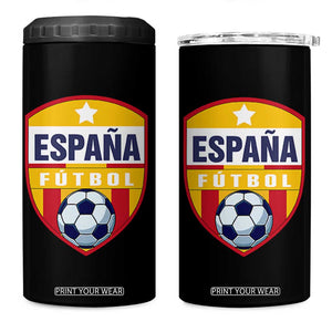 Espana Spain Soccer Football Fan Spanish Flag 4 in 1 Can Cooler Tumbler TS14 One Size: 16 oz Black Print Your Wear