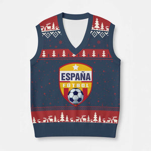 Espana Spain Soccer Football Fan Spanish Flag V-Neck Knit Sweater Vest TS14 Navy Red Print Your Wear