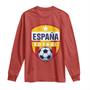 Espana Spain Soccer Football Fan Spanish Flag Long Sleeve Shirt TS14 Red Print Your Wear