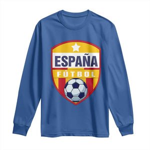 Espana Spain Soccer Football Fan Spanish Flag Long Sleeve Shirt TS14 Royal Blue Print Your Wear