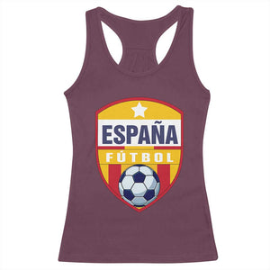 Espana Spain Soccer Football Fan Spanish Flag Racerback Tank Top TS14 Maroon Print Your Wear