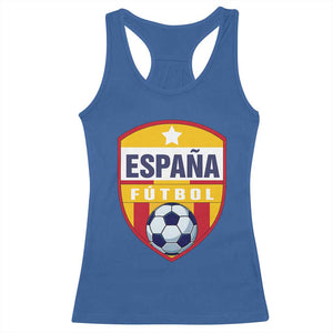 Espana Spain Soccer Football Fan Spanish Flag Racerback Tank Top TS14 Royal Blue Print Your Wear