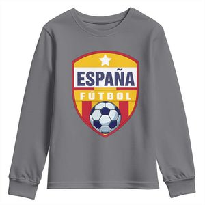 Espana Spain Soccer Football Fan Spanish Flag Youth Sweatshirt TS14 Charcoal Print Your Wear