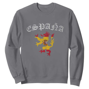 Espana Spain Lion Spanish Flag Spaniard Pride Sweatshirt TS14 Charcoal Print Your Wear