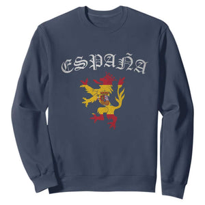 Espana Spain Lion Spanish Flag Spaniard Pride Sweatshirt TS14 Navy Print Your Wear