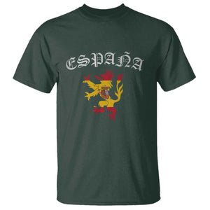 Espana Spain Lion Spanish Flag Spaniard Pride T Shirt TS14 Dark Forest Green Print Your Wear