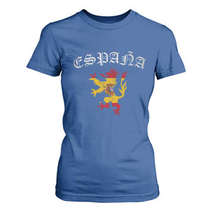 Espana Spain Lion Spanish Flag Spaniard Pride T Shirt For Women TS14 Royal Blue Print Your Wear