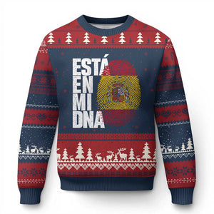 It's in My DNA Espana Spain Spanish Flag Pride Ugly Christmas Sweater TS14 Navy Red Print Your Wear