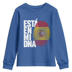 It's in My DNA Espana Spain Spanish Flag Pride Youth Sweatshirt TS14 Royal Blue Print Your Wear
