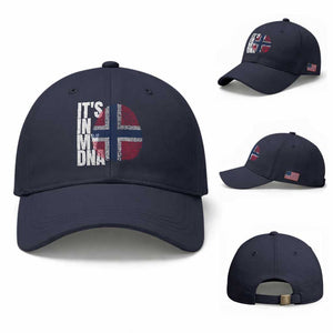 It's in My DNA Norway Norwegian Flag Pride Baseball Cap TS14 Baseball Cap Universal Fit Navy Print Your Wear