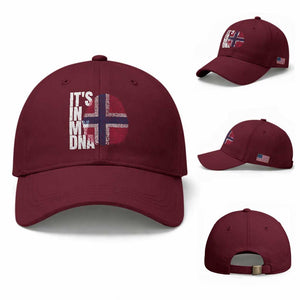 It's in My DNA Norway Norwegian Flag Pride Baseball Cap TS14 Baseball Cap Universal Fit Maroon Print Your Wear