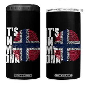It's in My DNA Norway Norwegian Flag Pride 4 in 1 Can Cooler Tumbler TS14 One Size: 16 oz Black Print Your Wear
